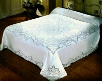 Completo Letto e Tavola in Lino con Ricamo Sfilato Siciliano – Copriletto, Lenzuolo, Tovaglia x12