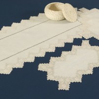 Sicilian Stitch Doilies in Pure Linen Bellora handmade