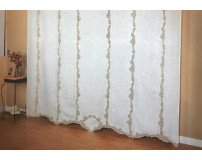 Interior Curtain in Cantù Lace & Bellora Linen – Italian Handmade Craft