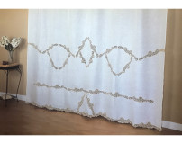 Cantù Lace Handmade Courtain in Bellora Pure Linen