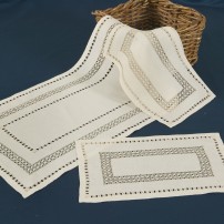 Norwegian Lace Handmade Doilies 3 pcs in Pure Linen