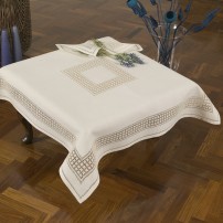 Norwegian Stitch Pure Linen Table Centerpiece | Handcrafted Elegance