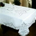 Sicilian Stitch Tablecloth in Pure Linen