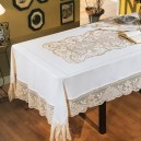 Intaglio Thread Tablecloth in Pure Linen