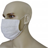 1 Face Mask in pure linen pearl grey color with 10 spare filters included