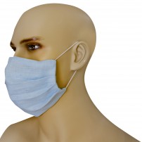 1 Face Mask in pure linen light blu color with 10 spare filters included