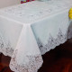 Set Letto 3 Pezzi in Lino con Pizzo Rebrodé – Copriletto, Lenzuola e Tovaglia