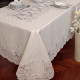 Set Letto 3 Pezzi in Lino con Pizzo Rebrodé – Copriletto, Lenzuola e Tovaglia