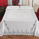 Set Letto 3 Pezzi in Lino con Pizzo Rebrodé – Copriletto, Lenzuola e Tovaglia