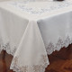 Coordinato Letto e Tavola in Lino con Pizzo Rebrodé – Copriletto, Lenzuolo, Tovaglia