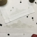 Set Asciugamani Bagno in Lino con Pizzo Cantù – Ricamo a Mano