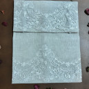 Coppia Asciugamani in Lino con Pizzo Rebrodé – Made in Italy